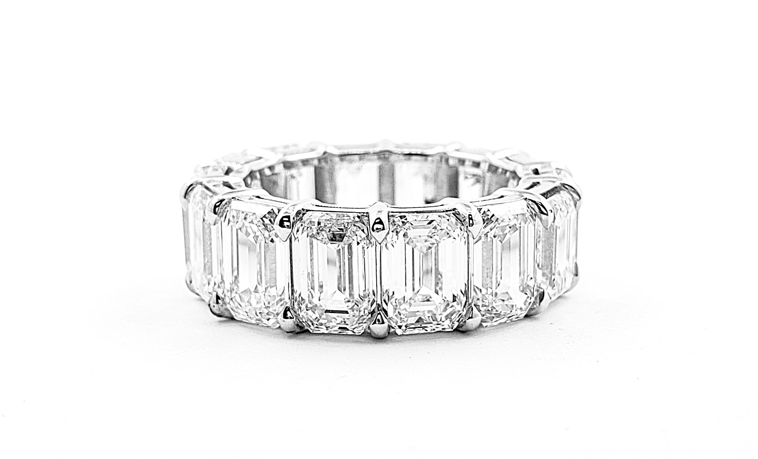 Large Emerald Cut Eternity Band